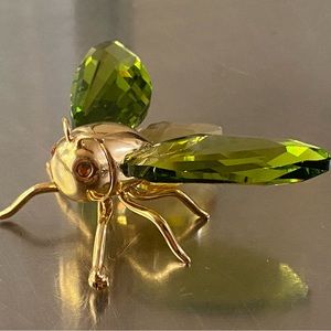 2" Akima Swarovski Crystal Paradise Fly Brooch - Gold Plated Sterling Silver